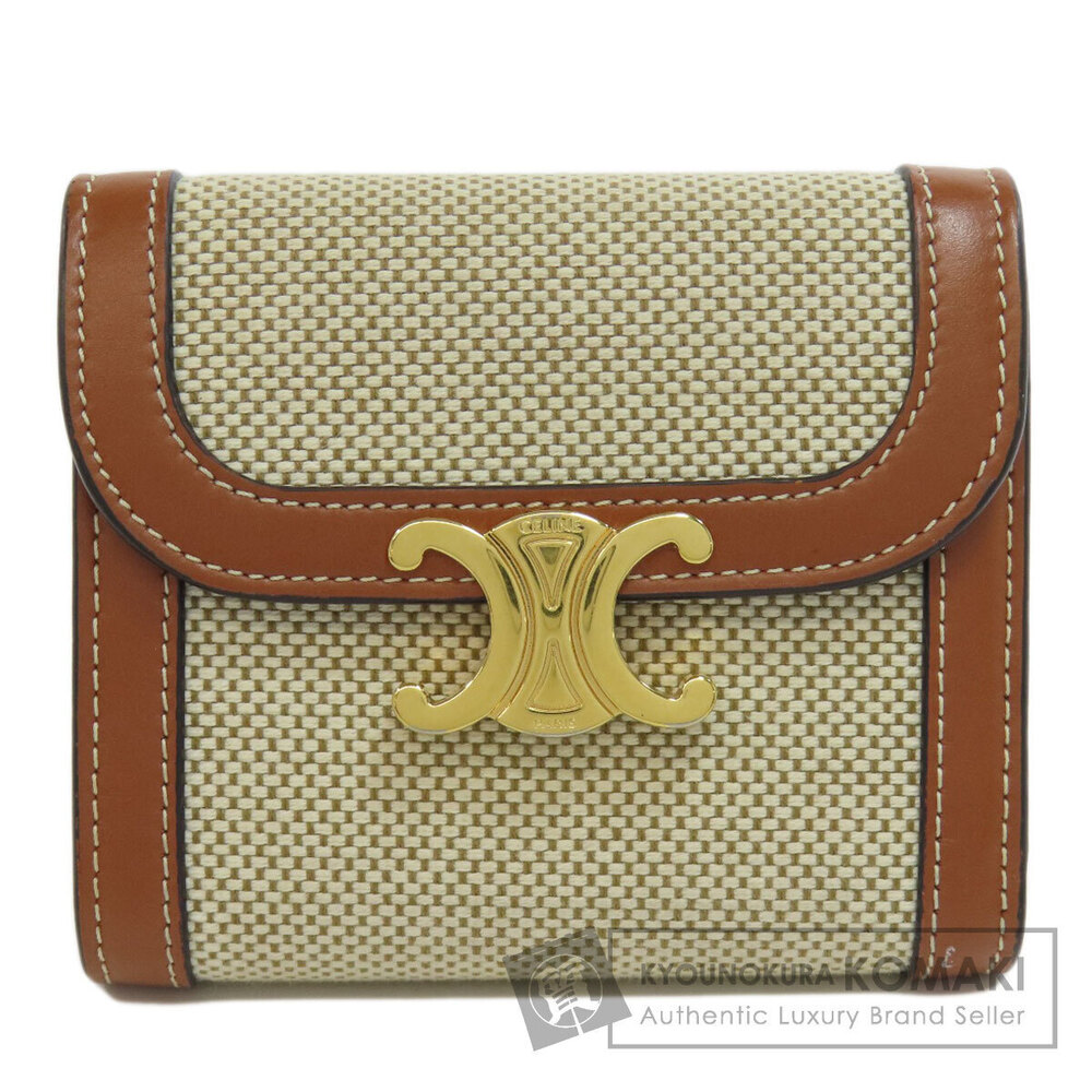 Celine Triomphe bifold Wallet canvas leather
